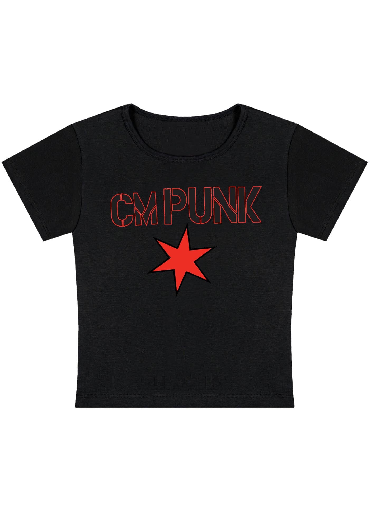 Curvy CM Punk Star Baby Tee