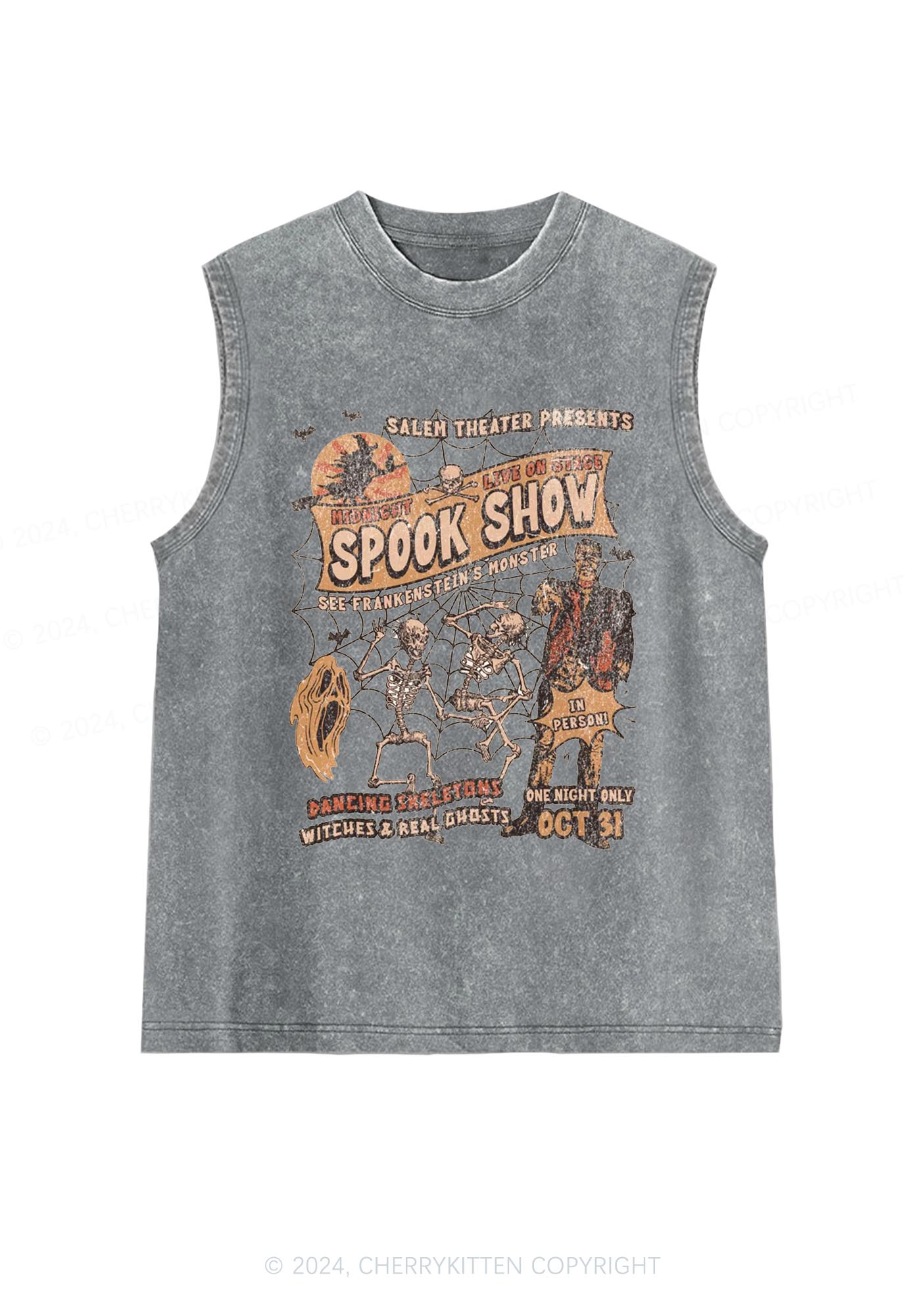 Halloween Spook Show Y2K Washed Tank Cherrykitten