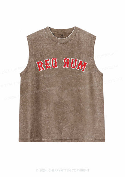 Halloween Red Rum Y2K Washed Tank Cherrykitten