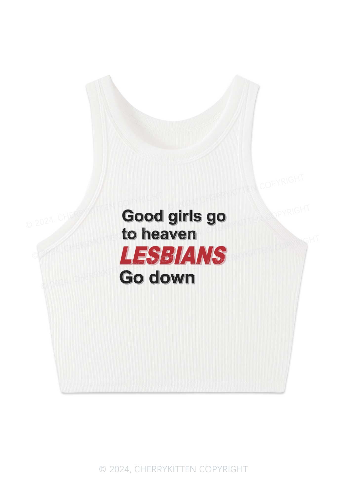 Good Girls Go To Heaven Y2K Crop Tank Top Cherrykitten