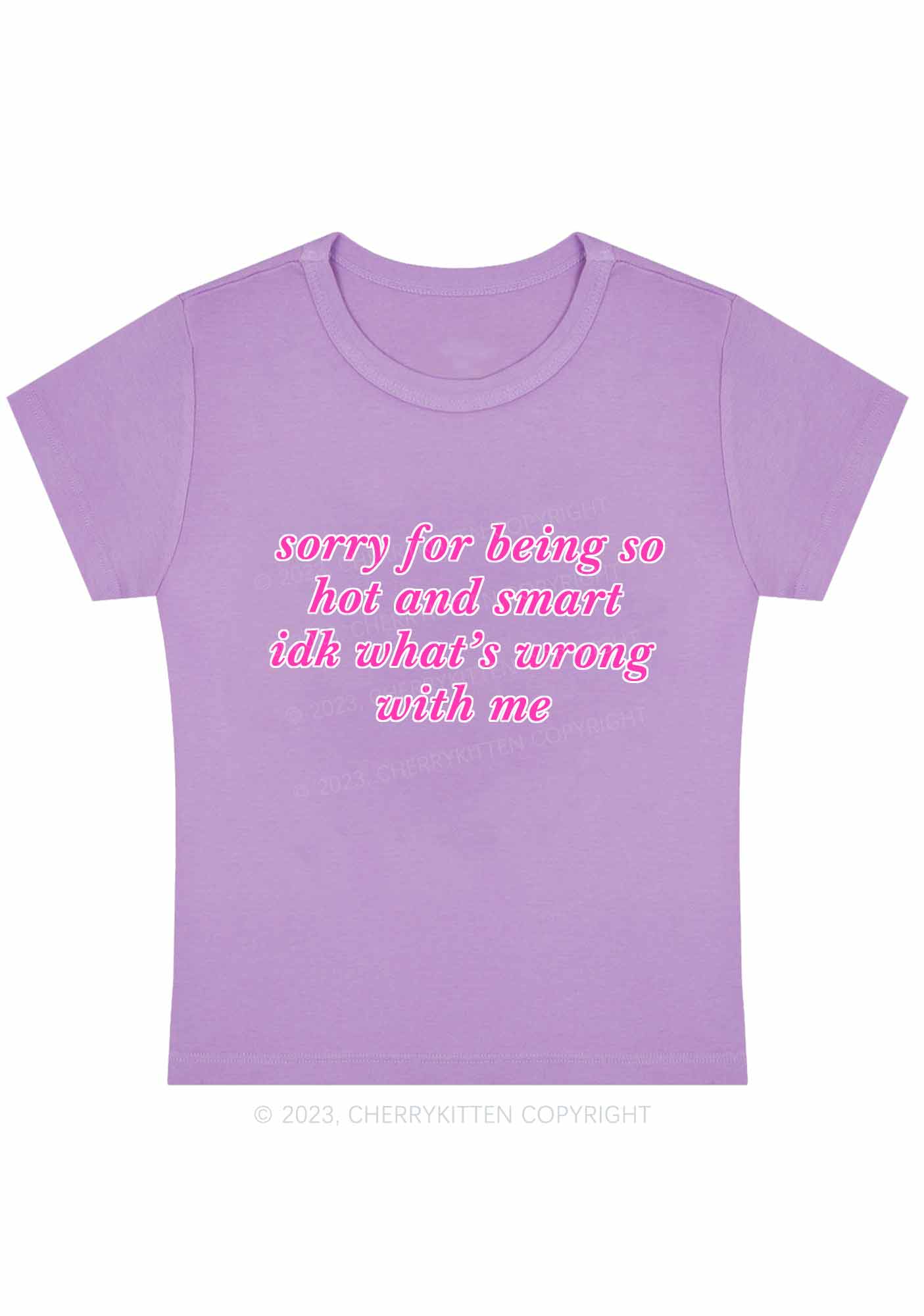 Curvy Sorry For Being So Smart Baby Tee Cherrykitten