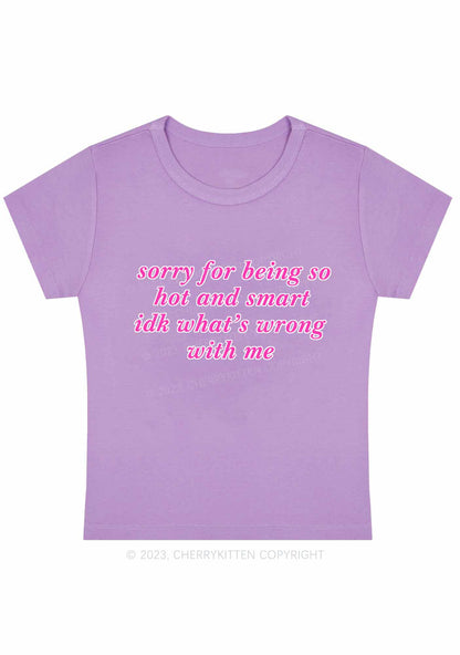 Curvy Sorry For Being So Smart Baby Tee Cherrykitten