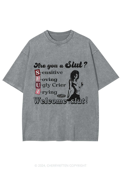 Welcome Slxt Y2K Washed Tee Cherrykitten