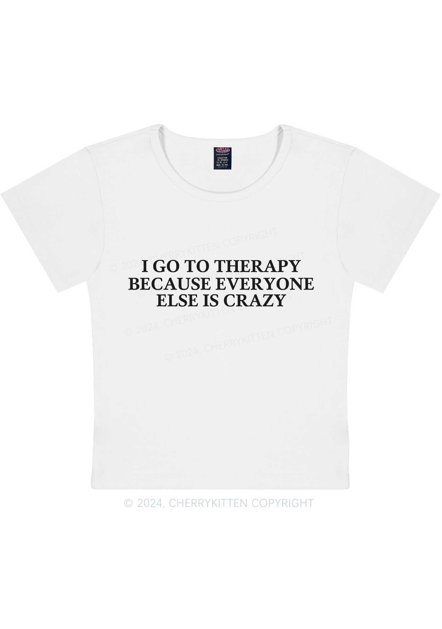 I Go To Therapy Y2K Baby Tee Cherrykitten