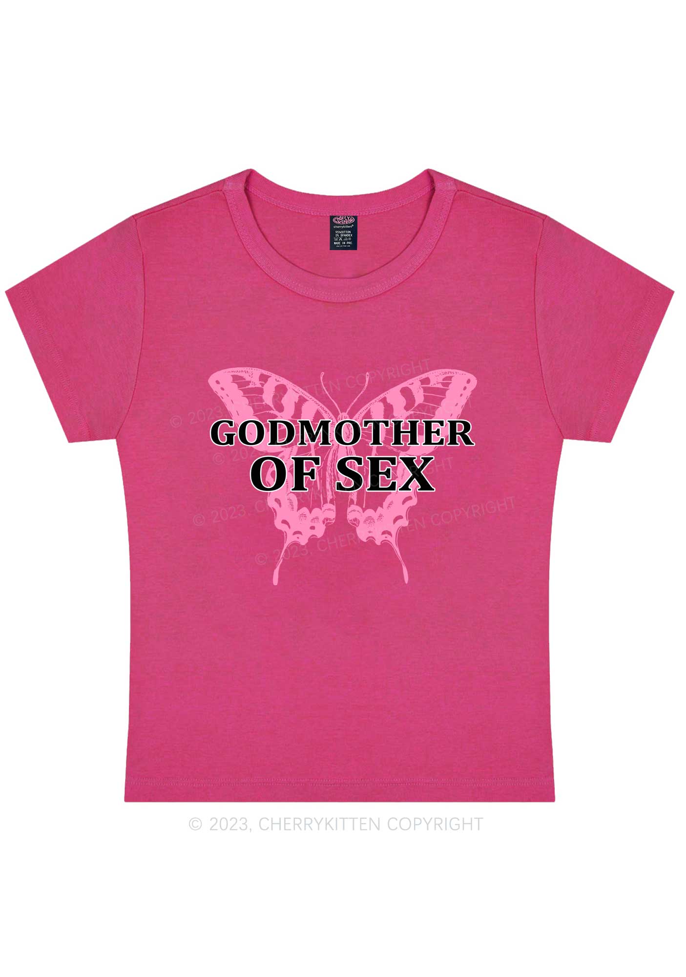 Curvy Godmother Butterfly Y2K Baby Tee Cherrykitten