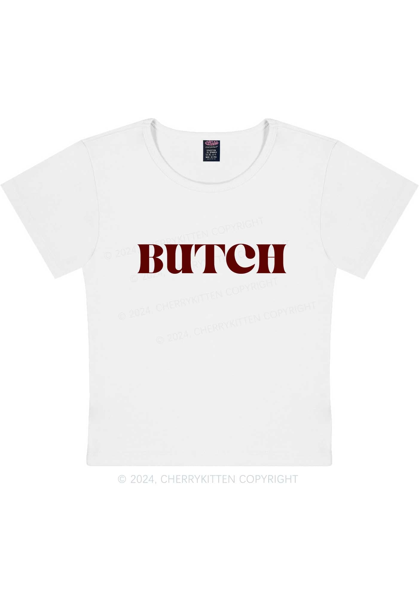 Curvy Butch Y2K Baby Tee Cherrykitten