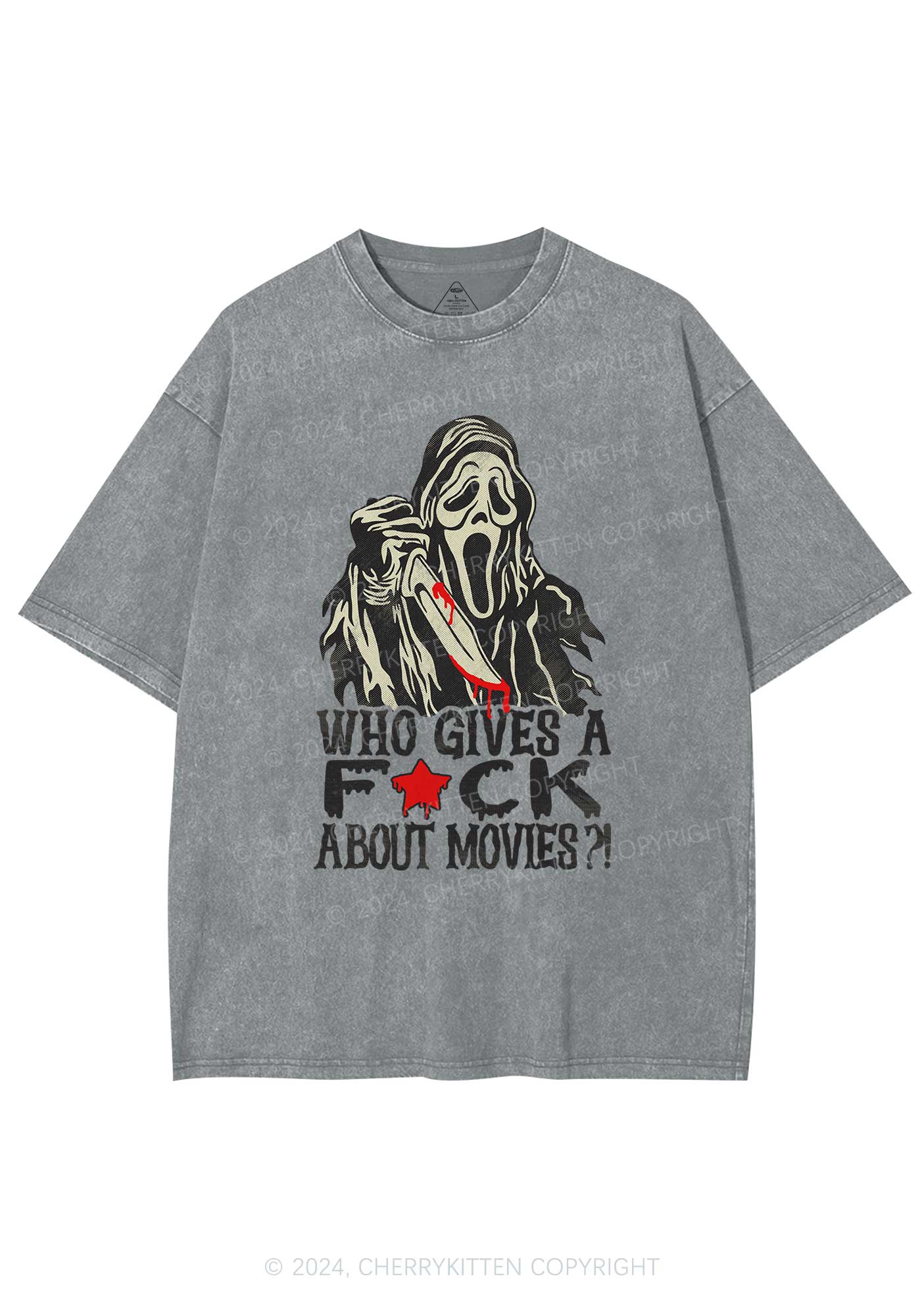 Halloween Fxxk Movies Y2K Washed Tee Cherrykitten