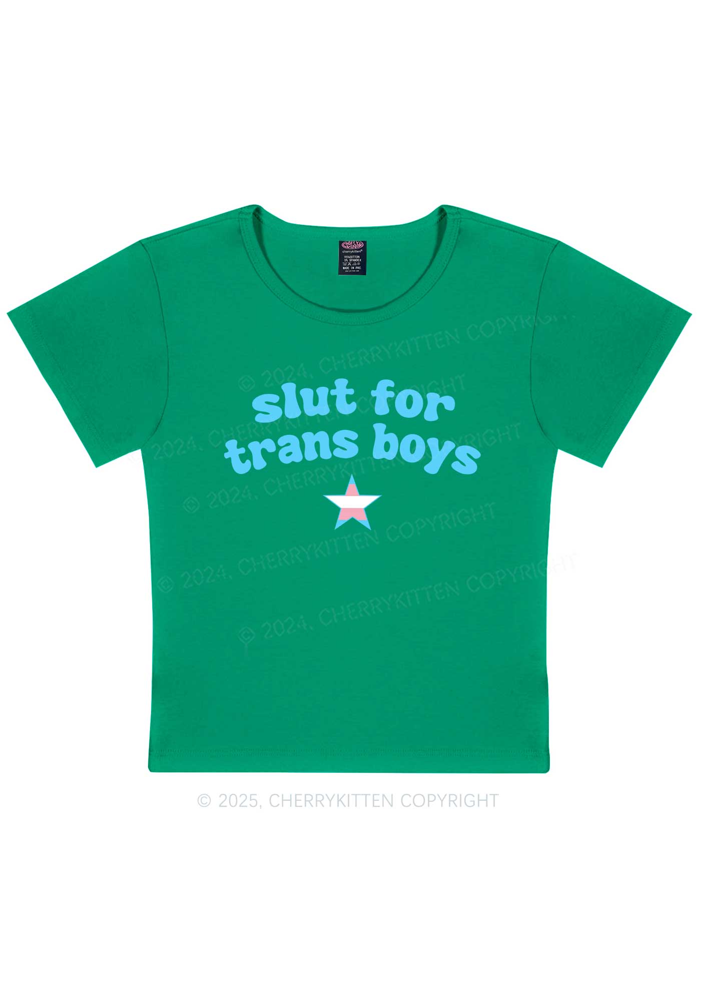 Slxt For Trans Boys Y2K Baby Tee Cherrykitten