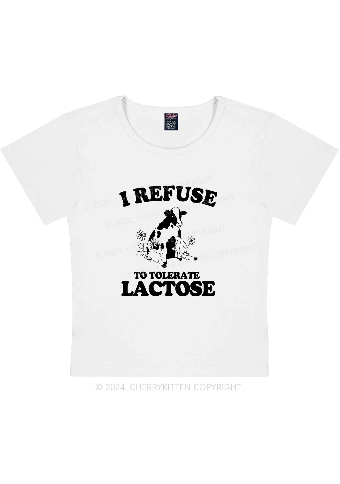 I Refuse To Tolerate Lactose Y2K Baby Tee Cherrykitten