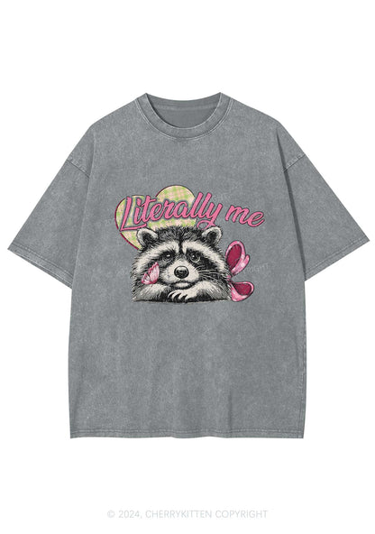 Literally Me Raccoon Y2K Washed Tee Cherrykitten