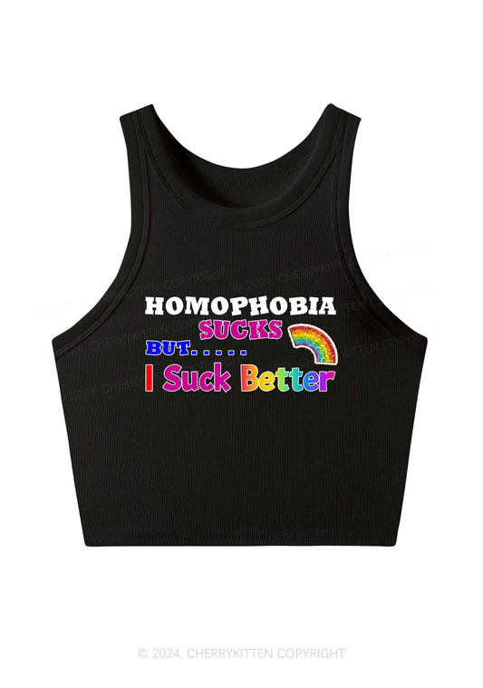 Homophobia Sucks Y2K Crop Tank Top Cherrykitten