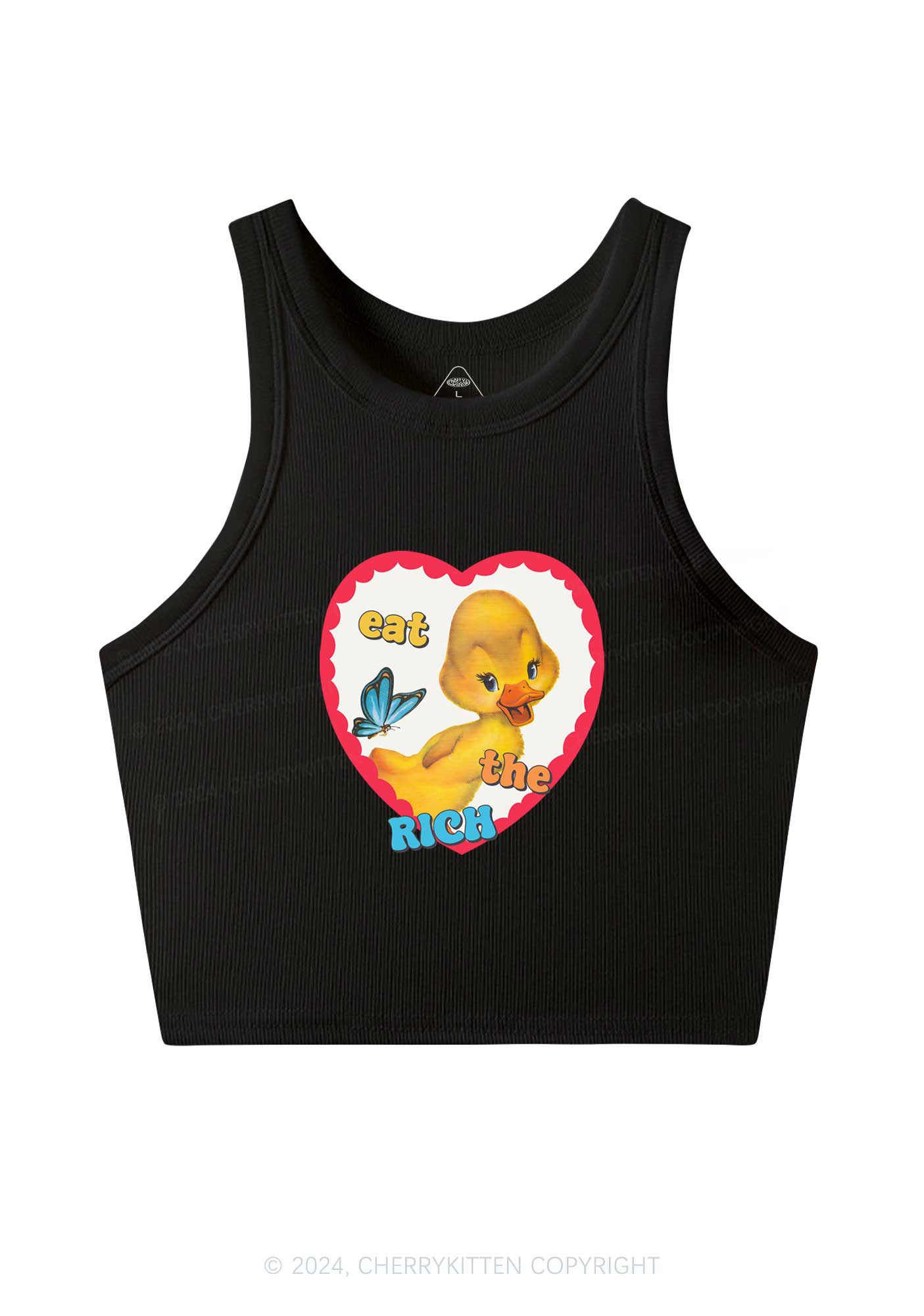 Eat The Rich Duck Y2K Crop Tank Top Cherrykitten