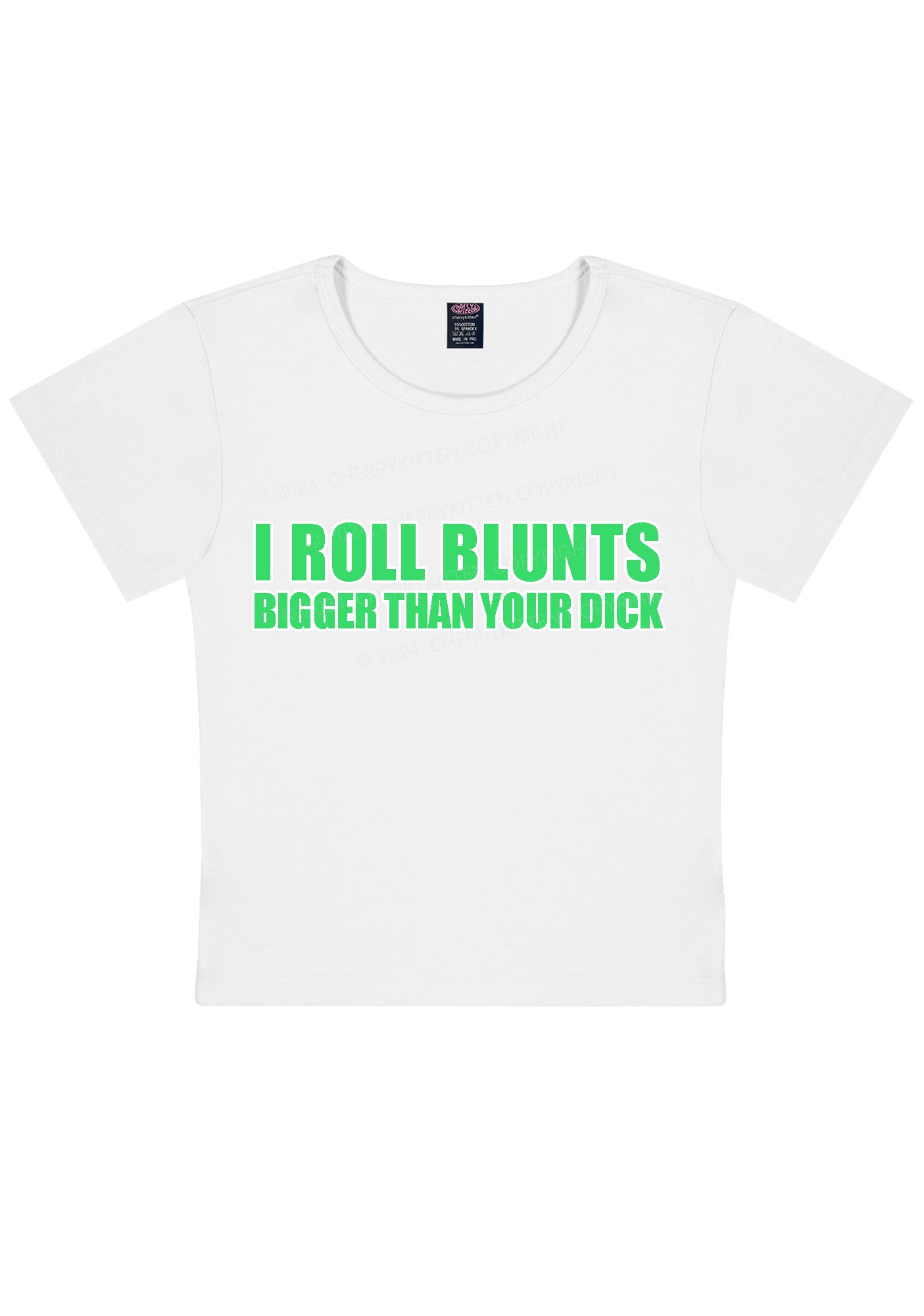 I Roll Blunts Y2K Baby Tee Cherrykitten