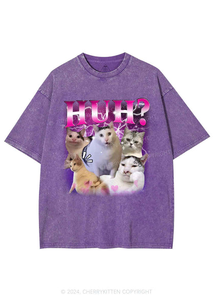 Huh Cat Y2K Washed Tee Cherrykitten