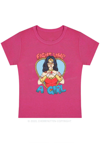 Female Fighter Halloween Y2K Baby Tee Cherrykitten