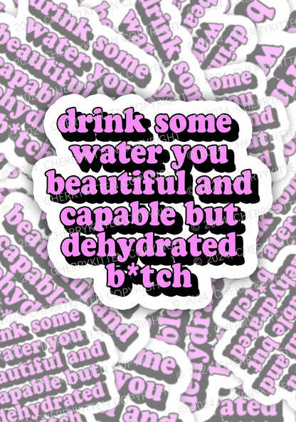 Drink Some Water 1Pc Y2K Sticker Cherrykitten