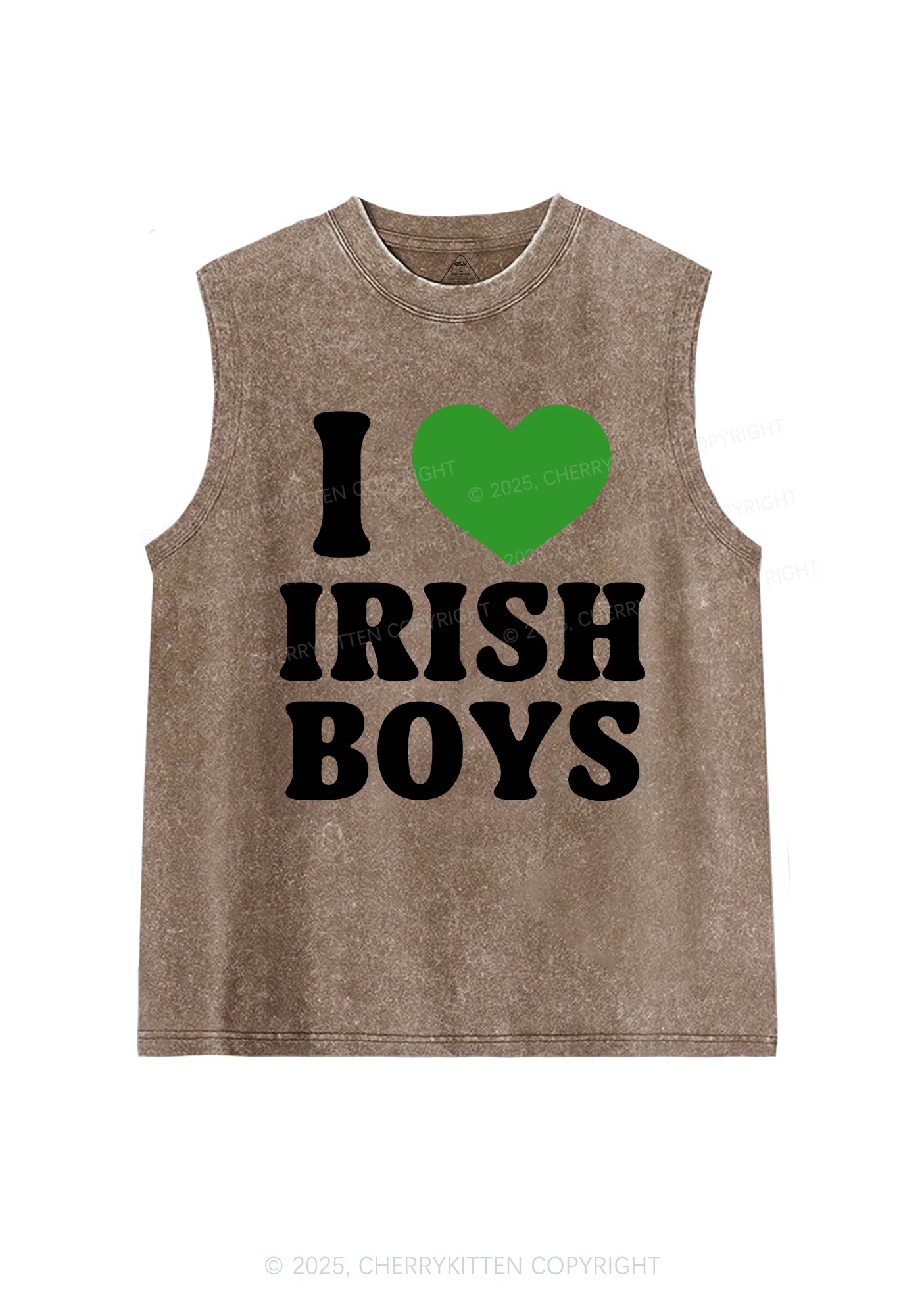 I Love Irish Boys St Patricks Y2K Washed Tank Cherrykitten