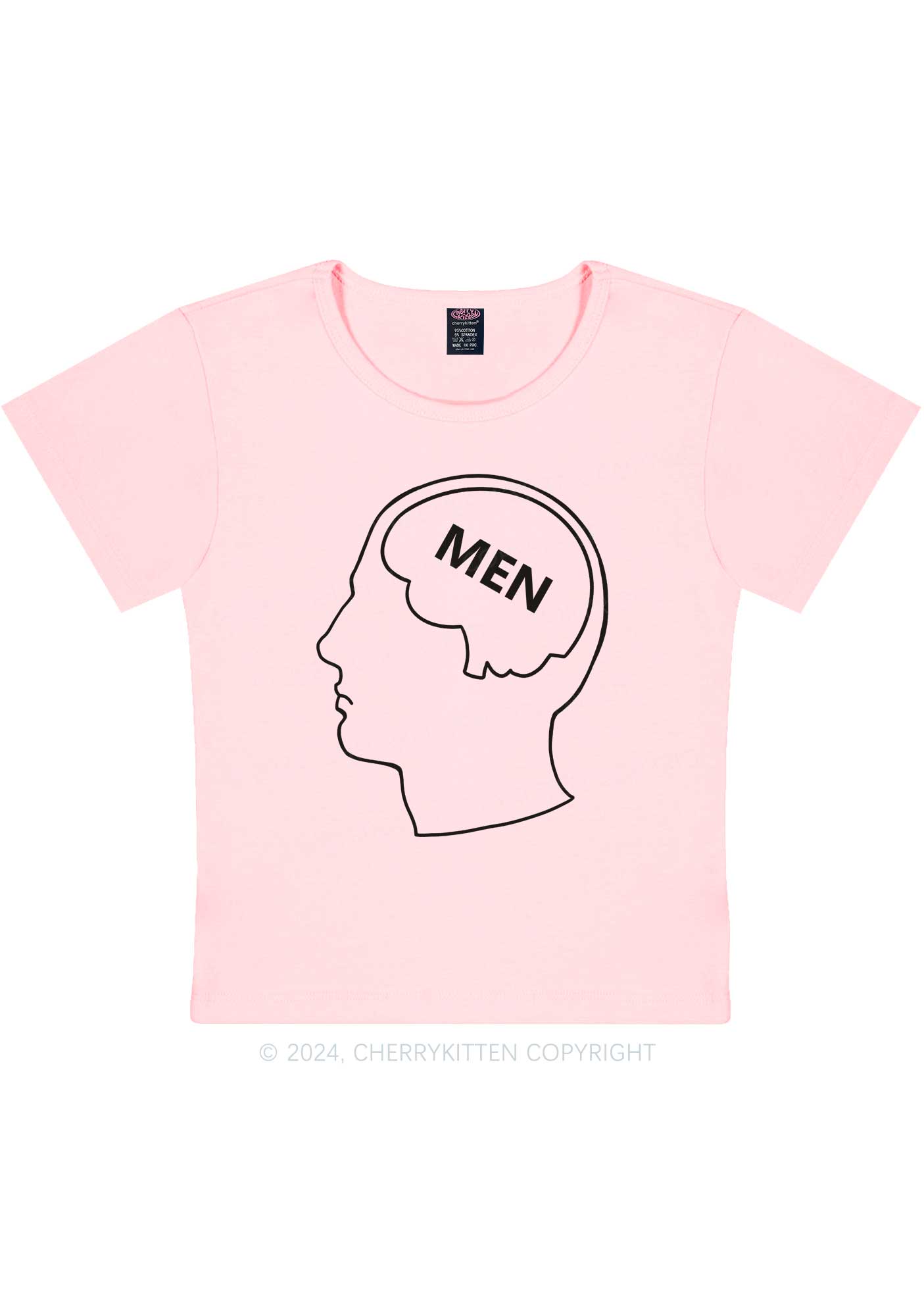 Mens Brain Y2K Baby Tee Cherrykitten