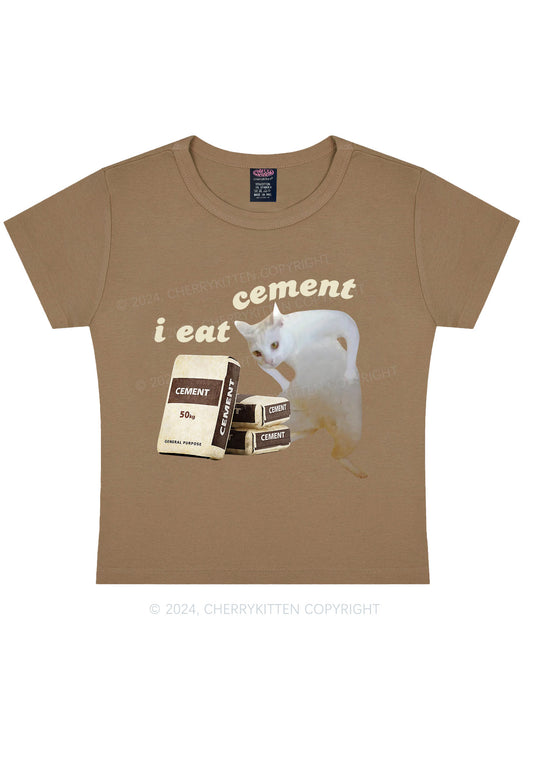 I Eat Cement Y2K Baby Tee Cherrykitten