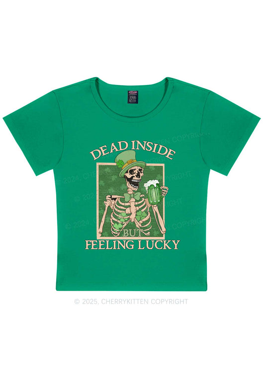 Feeling Lucky St Patricks Y2K Baby Tee Cherrykitten