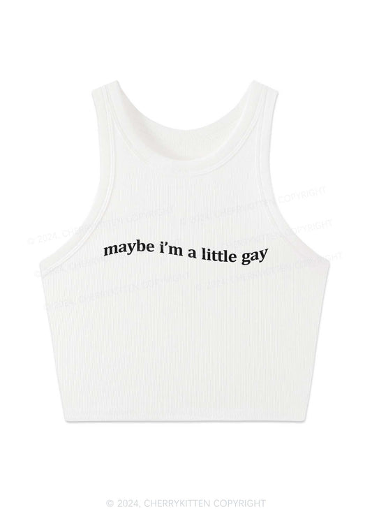 Maybe I'm A Little Gay Y2K Crop Tank Top Cherrykitten