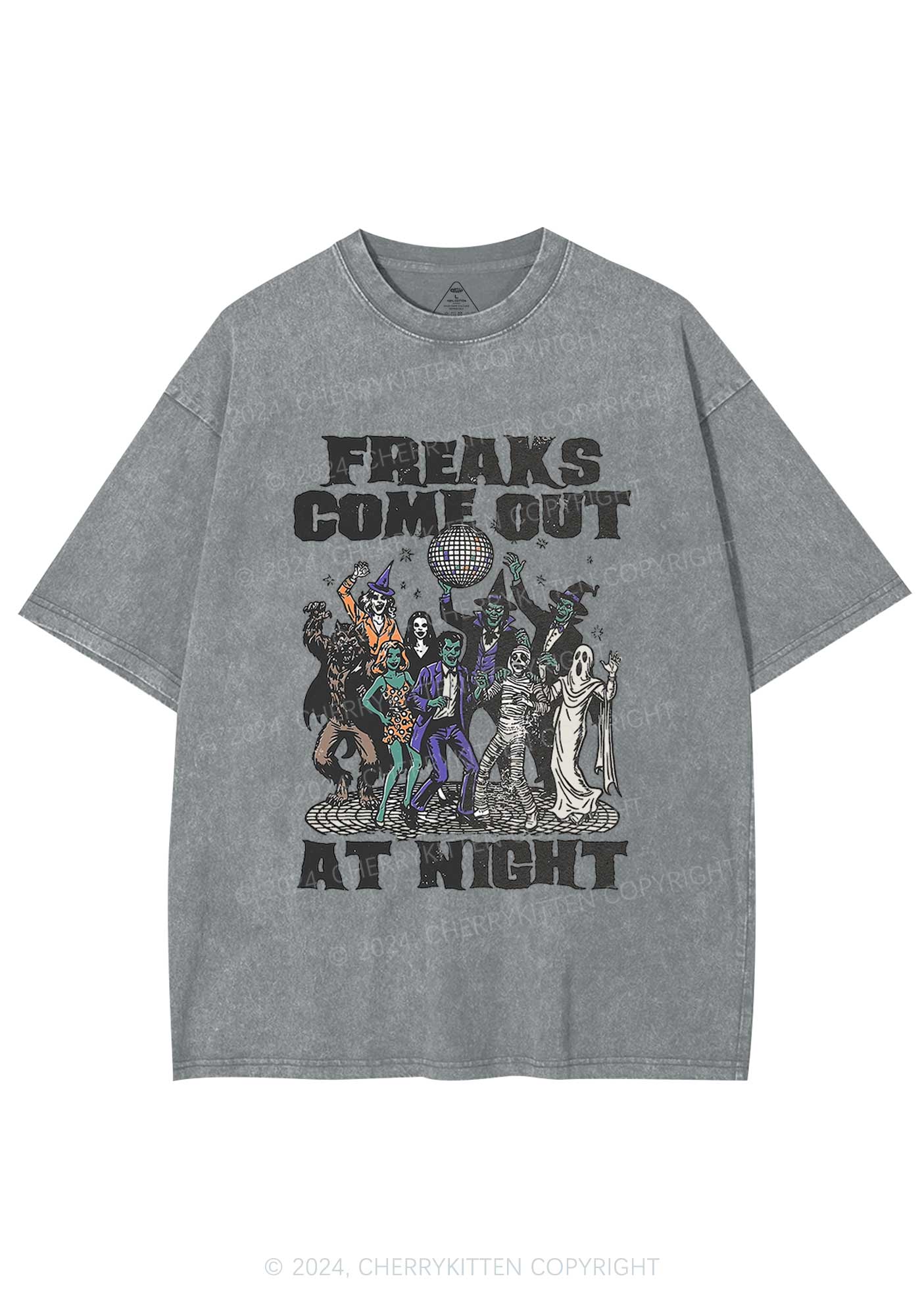 Halloween Freaks Come Out Y2K Washed Tee Cherrykitten