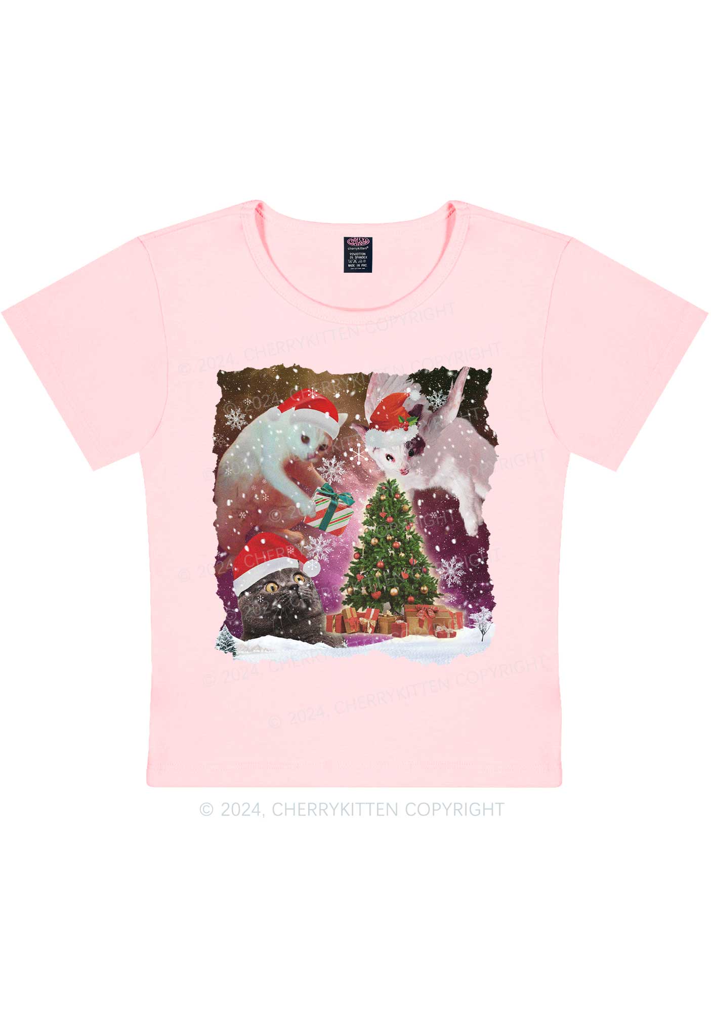 Christmas Cats Gift Y2K Baby Tee Cherrykitten