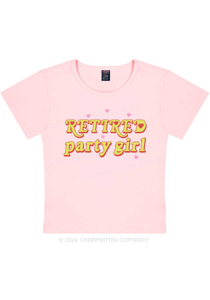 Retired Party Girl Y2K Baby Tee Cherrykitten