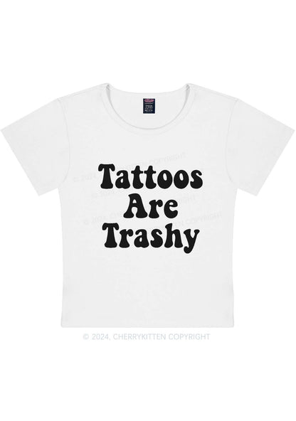 Curvy Tattoos Are Trashy Y2K Baby Tee Cherrykitten