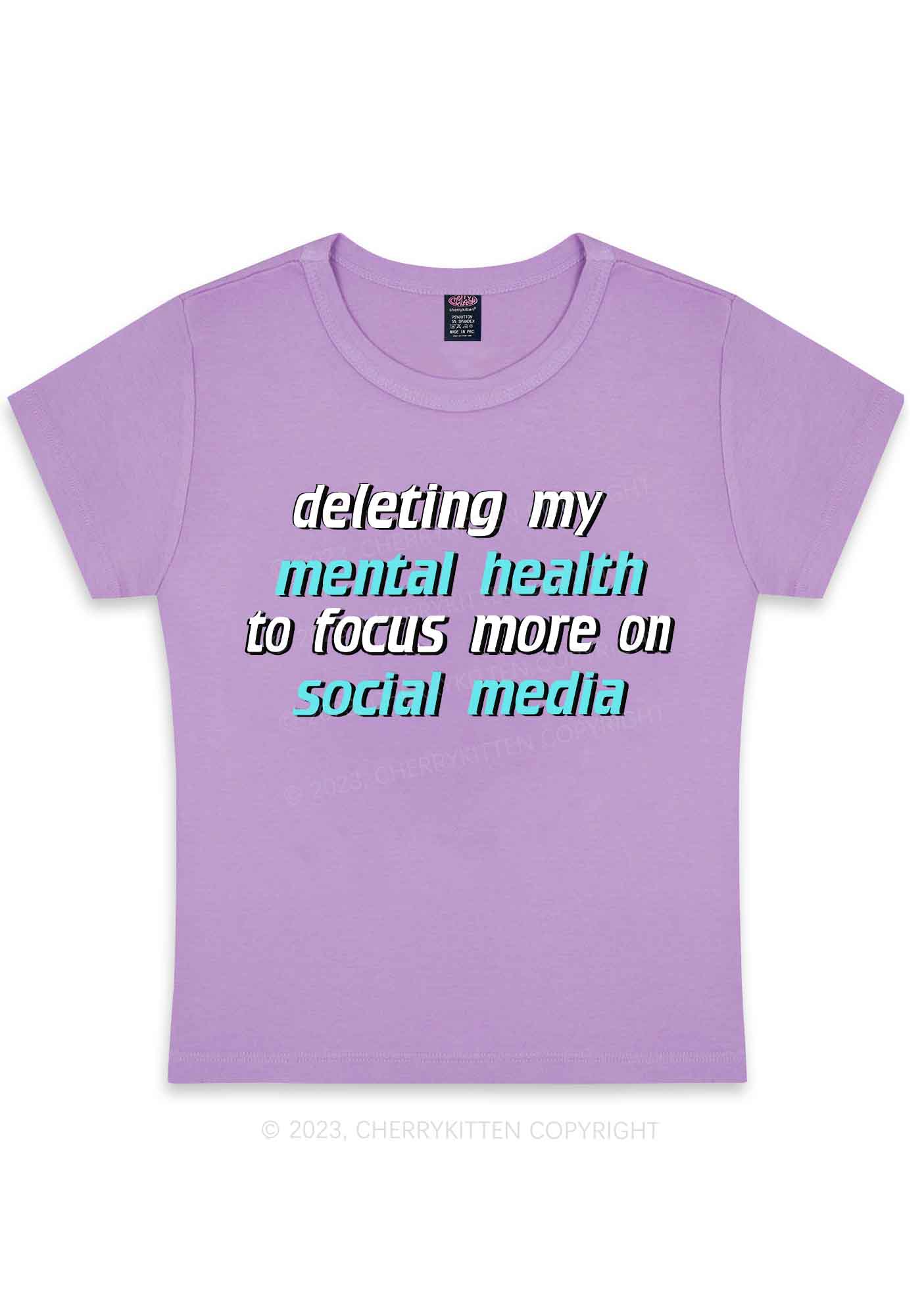 Curvy Deleting My Mental Health Y2K Baby Tee Cherrykitten