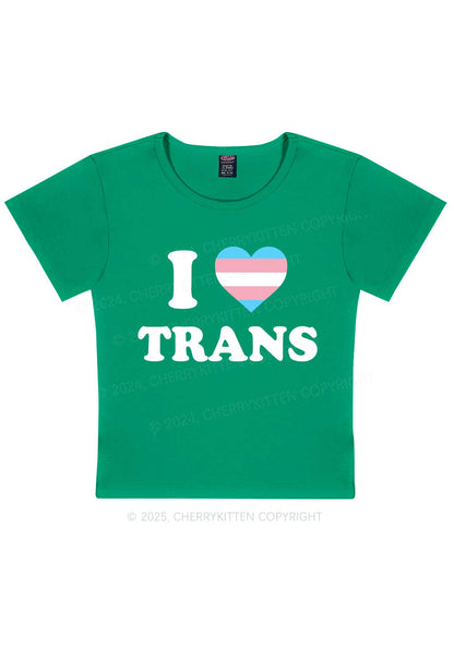 I Love Trans Y2K Baby Tee Cherrykitten