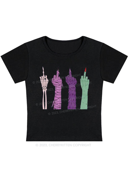 Four Monster Arms Halloween Baby Tee Cherrykitten