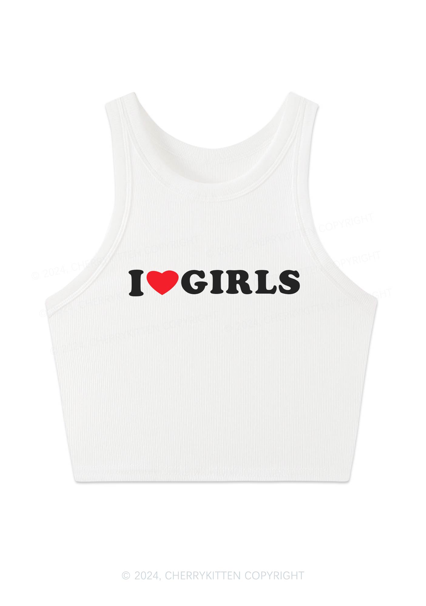 I Love Girls Y2K Crop Tank Top Cherrykitten