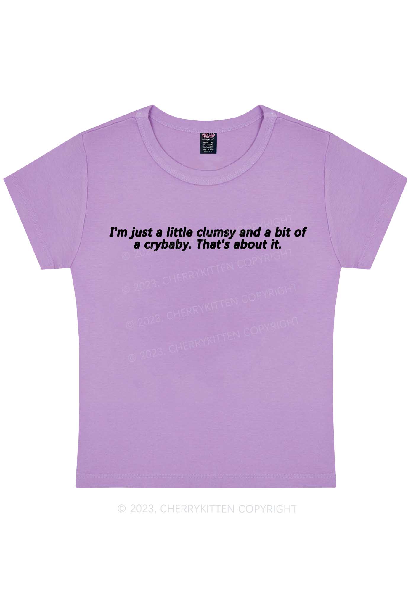 Curvy Clumsy Crybaby Y2K Baby Tee Cherrykitten