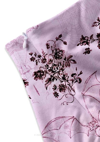 Pink Bat Y2K Print Mini Skirt Cherrykitten