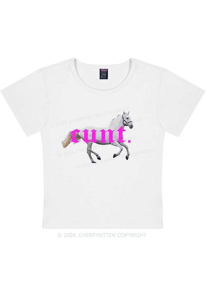 Curvy Cxxt Horse Y2K Baby Tee Cherrykitten