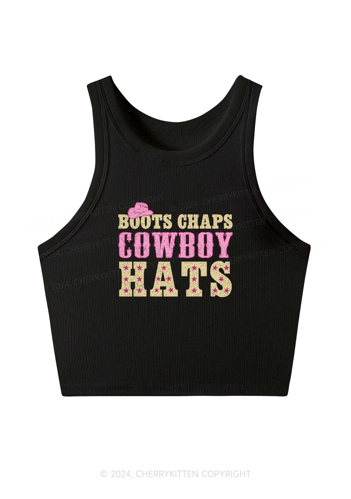 Cowboy Hats Y2K Crop Tank Top Cherrykitten