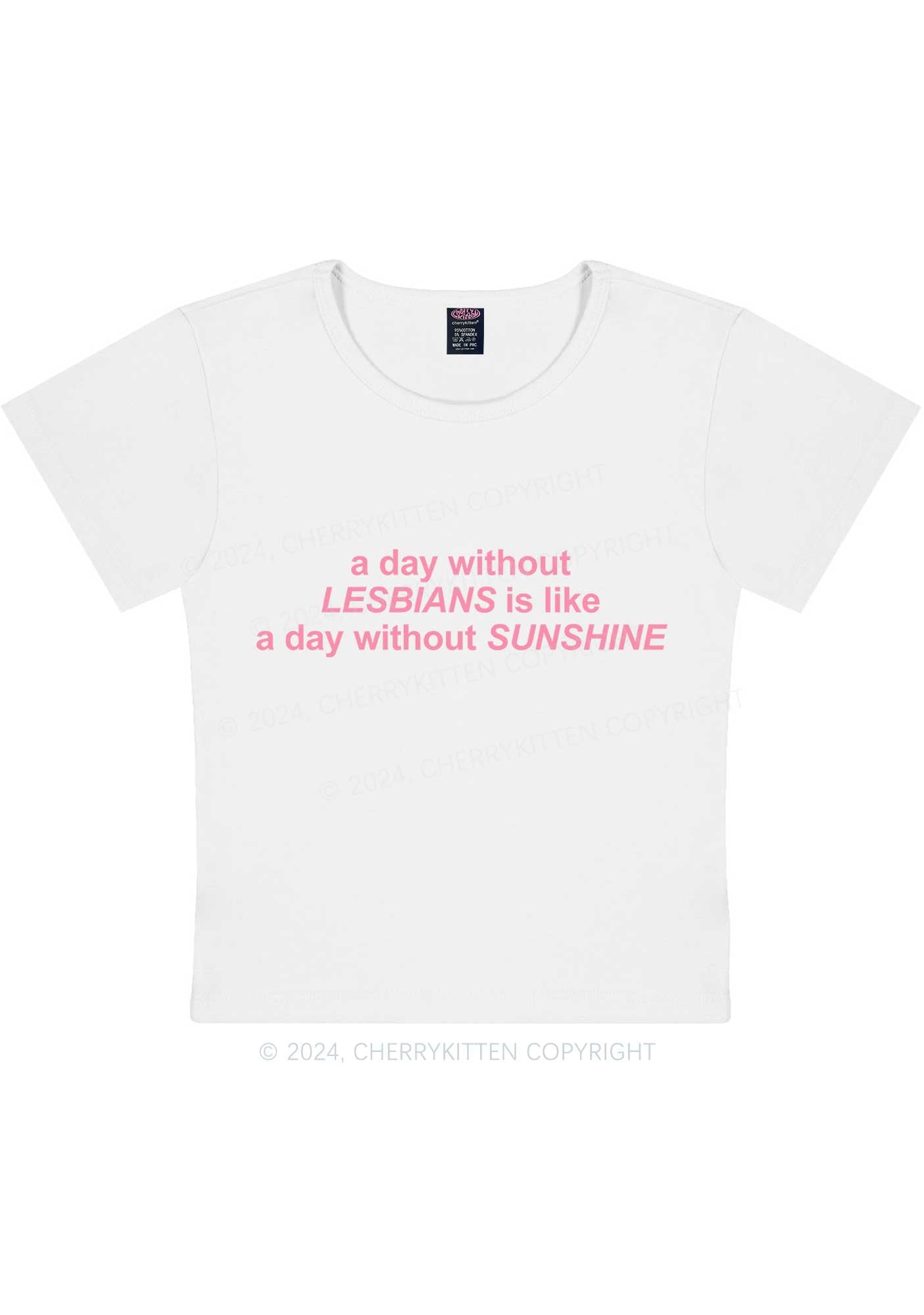 Lesbians Sunshine Y2K Baby Tee Cherrykitten