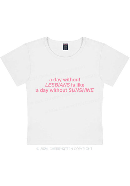 Lesbians Sunshine Y2K Baby Tee Cherrykitten