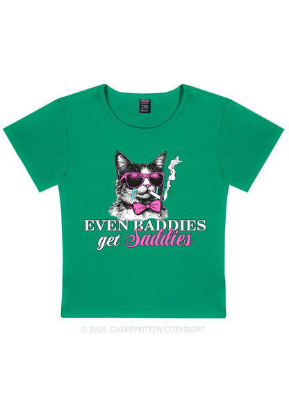 Baddies Cat Get Saddies Y2K Baby Tee Cherrykitten