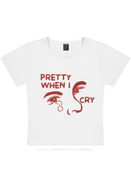 Curvy Pretty Cry Y2K Baby Tee Cherrykitten