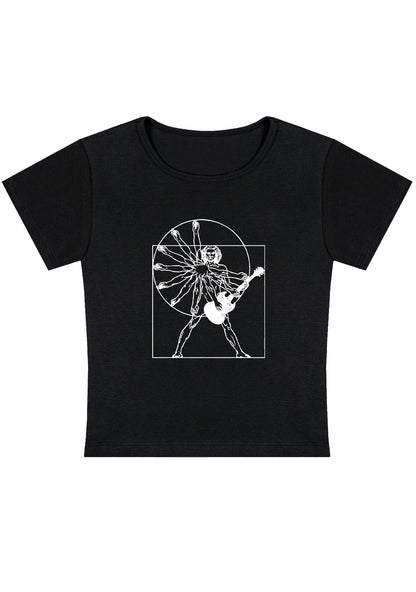 Curvy Vitruvian Man Guitar Baby Tee