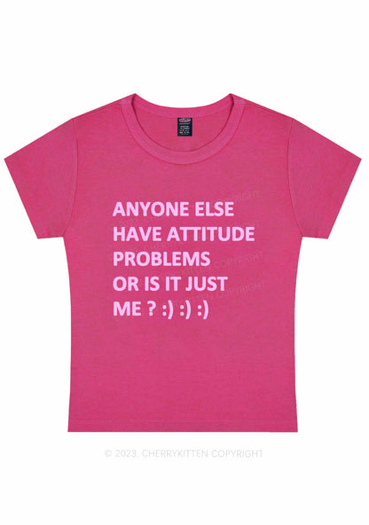 Curvy Just Me Have Attitude Problems Y2K Baby Tee Cherrykitten