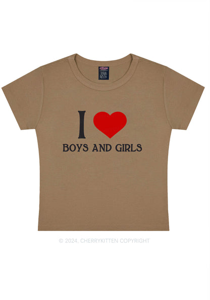 I Love Boys and Girls Y2K Baby Tee Cherrykitten