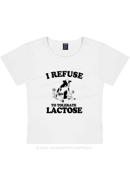 Curvy I Refuse To Tolerate Lactose Y2K Baby Tee Cherrykitten