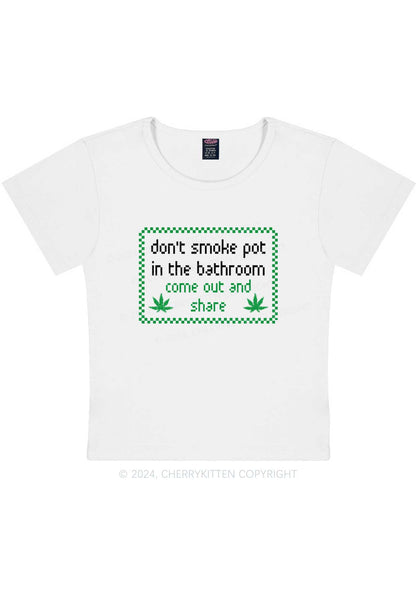 Curvy Don't Smoke In Bathroom Y2K Baby Tee Cherrykitten