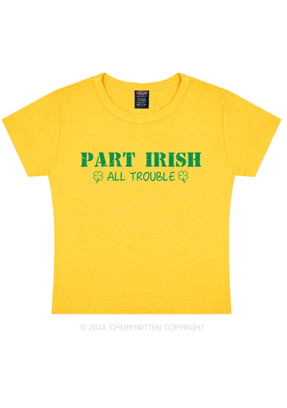 Part Irish All Trouble St Patricks Y2K Baby Tee Cherrykitten