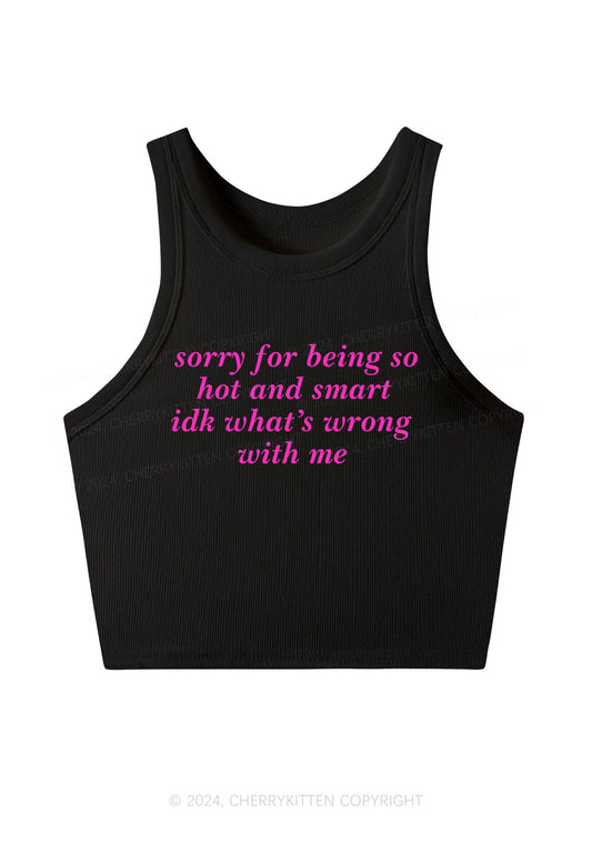 Sorry For Being So Smart Y2K Crop Tank Top Cherrykitten