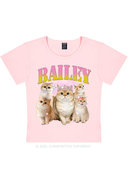 Custom Cat Photo Y2K Baby Tee Cherrykitten