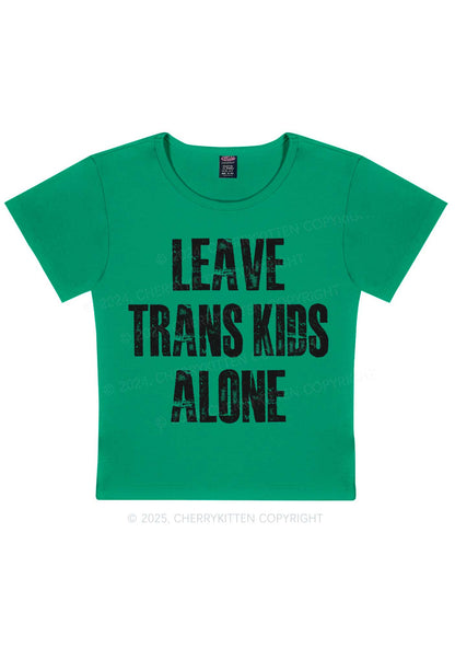 Leave Trans Kids Alone Y2K Baby Tee Cherrykitten